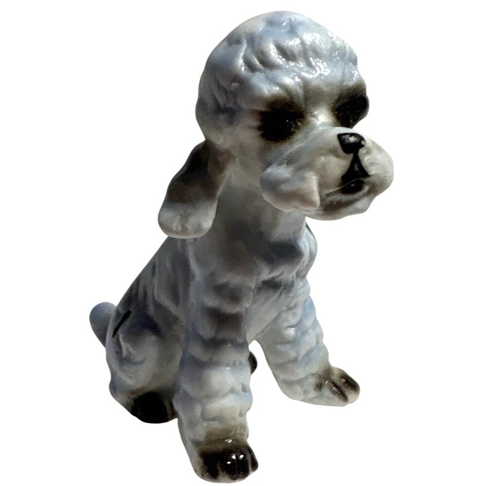 Ceramic Poodle Figurine Collectible Dog Ornament Made in Japan 1.75"